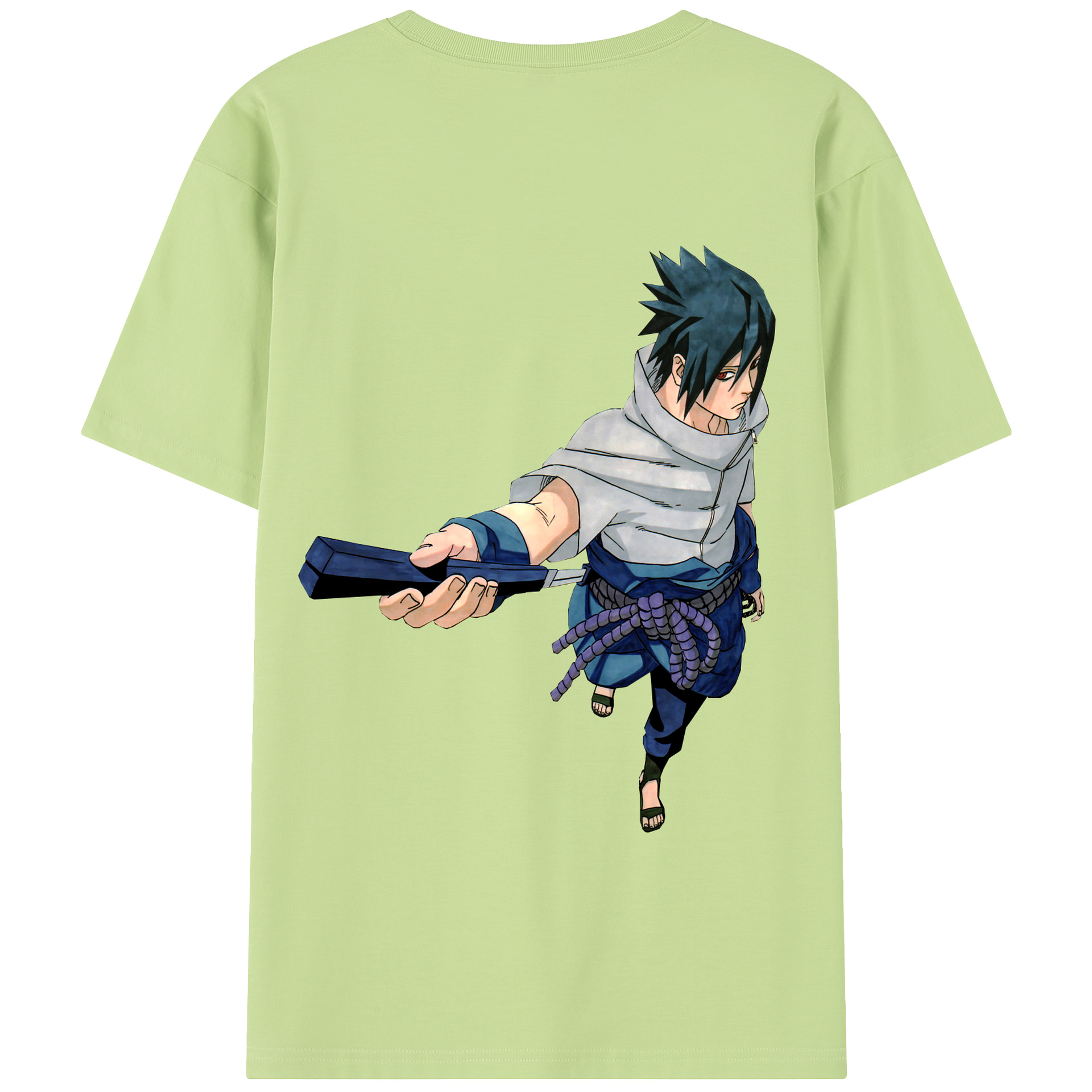 （画像用） NARUTO -ナルト- うちは サスケ Uchiha Sasuke 綿100％半袖Tシャツ（背面プリント）